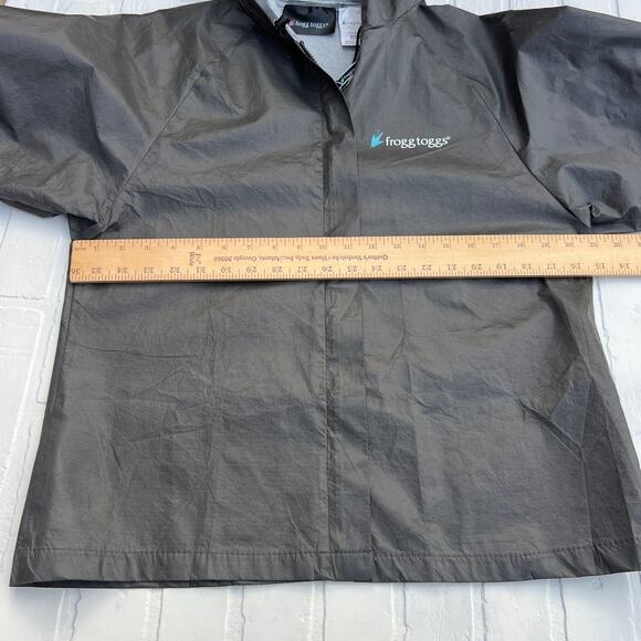 Frogg Toggs Grey Packable Ultra Light Waterproof Windbreaker Jacket Hood-sz S/M - Picture 9 of 9